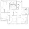 Three Bedroom / Type E Entryway with coat closet. Kitchen and living space up to your left. Closet, full bath and bedrooms to your right. Master has additional full bath.